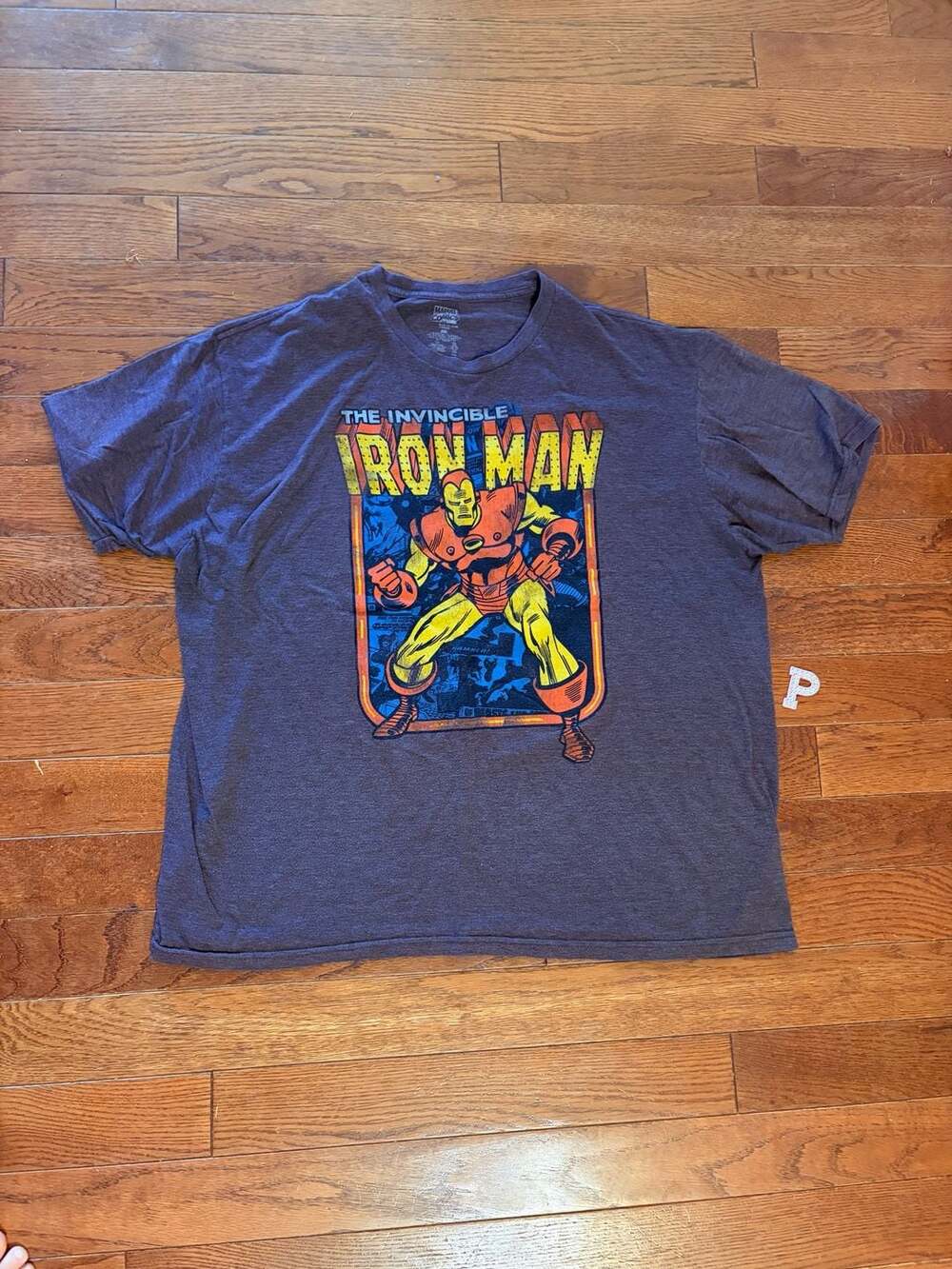 Marvel Comics The Invincible Iron Man Graphic T-Shirt 2XL Gray